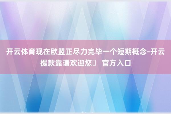 开云体育现在欧盟正尽力完毕一个短期概念-开云提款靠谱欢迎您✅ 官方入口